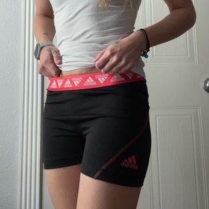 pink adidas biker shorts